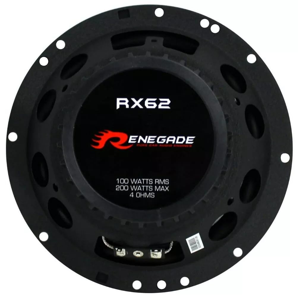 Kit Set para Renegade RX62 2 Altavoces coaxiales de 2 vías, 6,5" 16,5 cm 165 mm, 100 vatios rms 200 vatios máx, 4 Ohm, 90 db spl, para Coches, un par + Rejillas Gratis