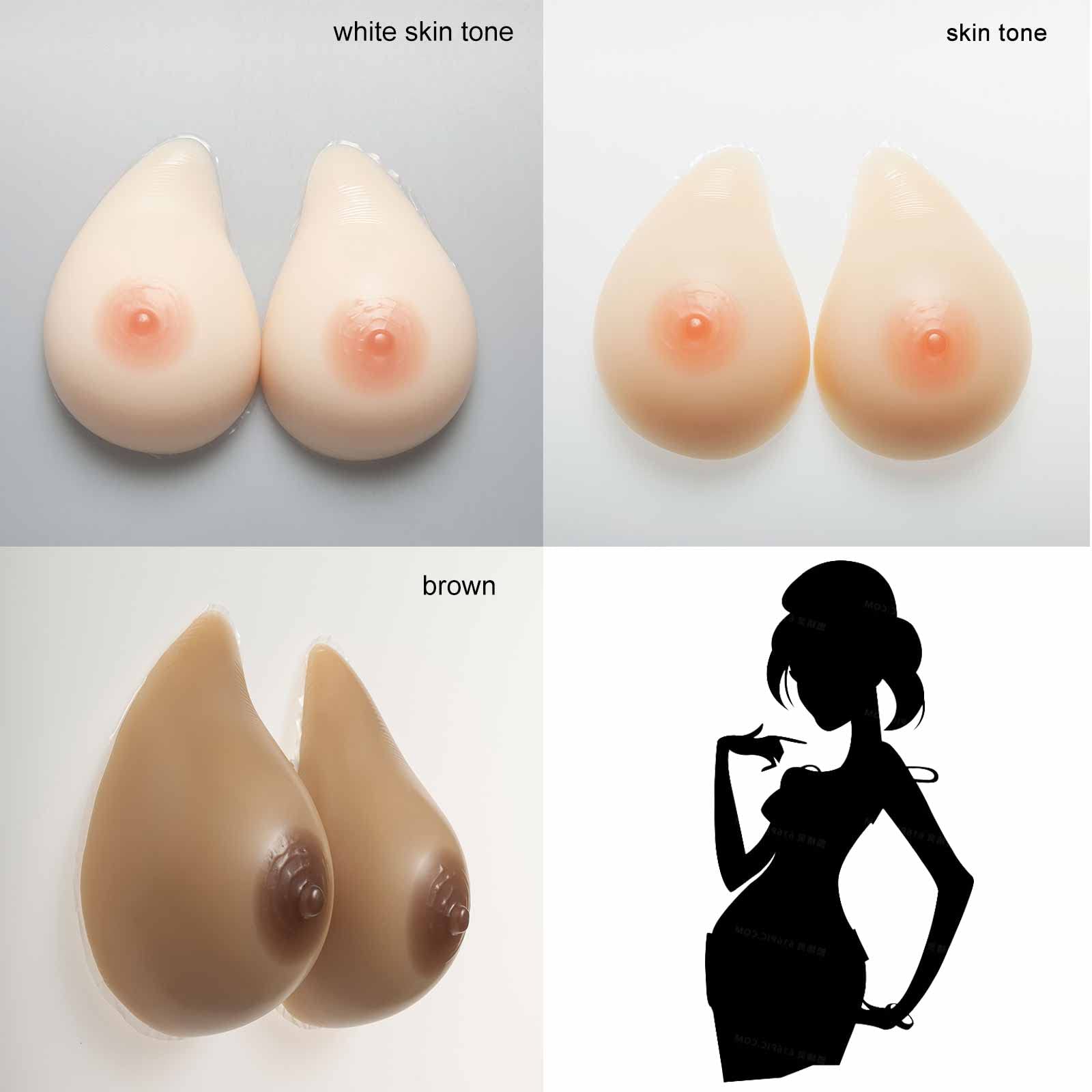 Un par de prótesis de Silicona para Formas de Mama, mastectomía, travesti, realzador de Pechos Falsos, Almohadillas para Sujetador, Inserciones para transgénero,Skin Tone,2XL