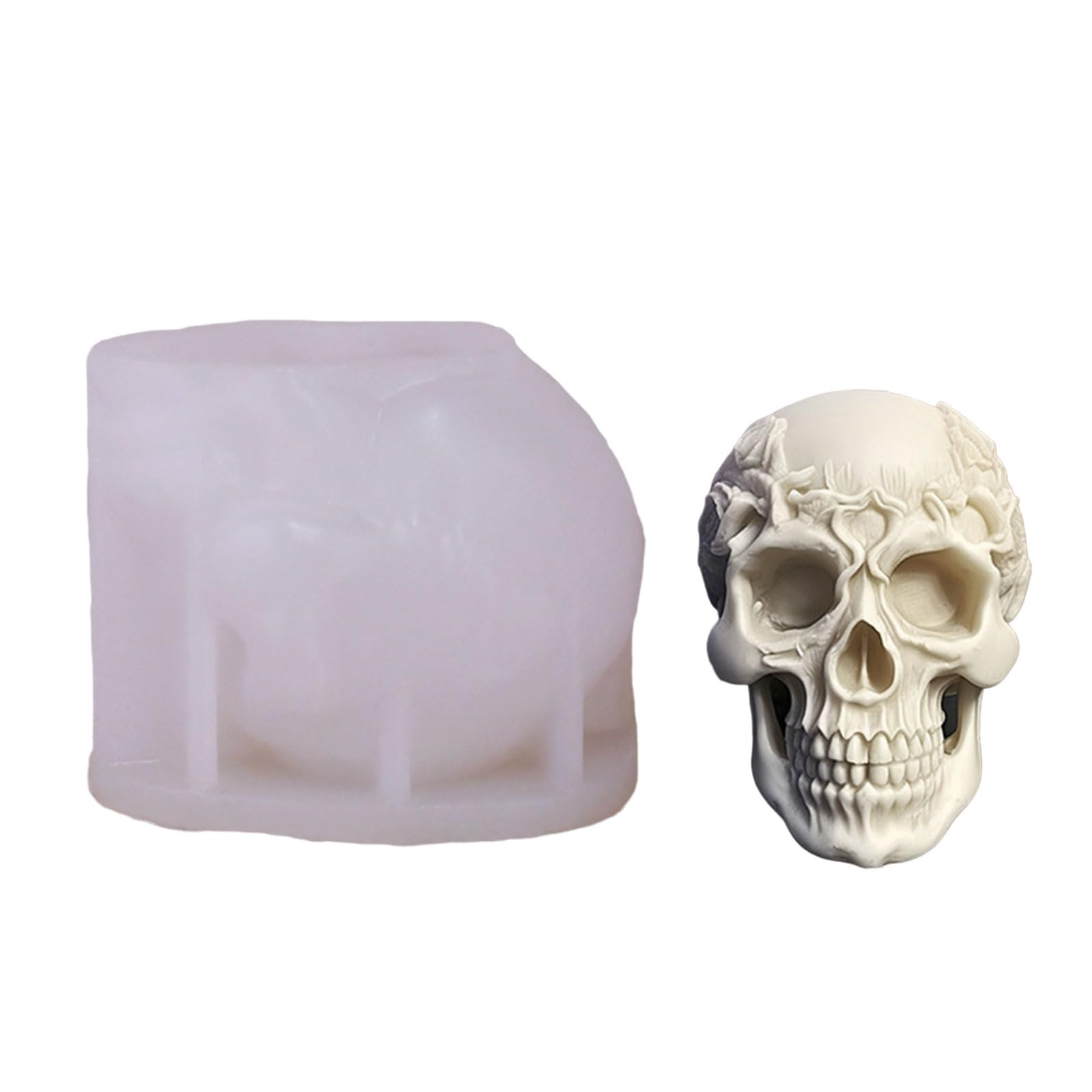 Tsophreniq Halloween Skull Statue Molds for Gypsum Decorations Home Decorations Craft, Statue Molds Rose