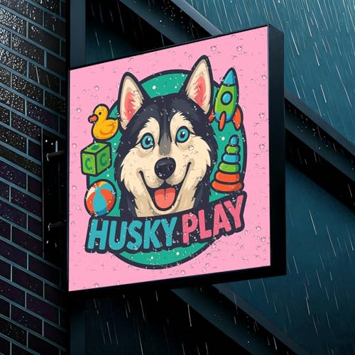 Insegna Luminosa a LED Bifacciale Personalizzata per Esterni - Insegna Pubblicitaria Illuminata, Segnaletica a LED per Esterni per Aziende, Saloni, Bar e Ristoranti, Insegna Luminosa con Logo (Piazza)