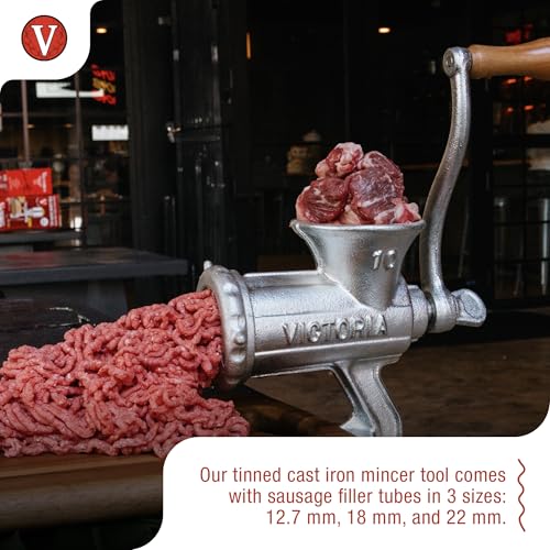Victoria 4336036853 Cast-Iron Meat Grinder With A Table Clamp Mount, Manual Sausage Grinder And Meat Mincer thumb #2