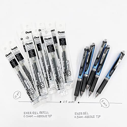 Bolígrafo Pentel EnerGel RTX Retráctil 0.5mm Negro Pack 15 miniatura 3