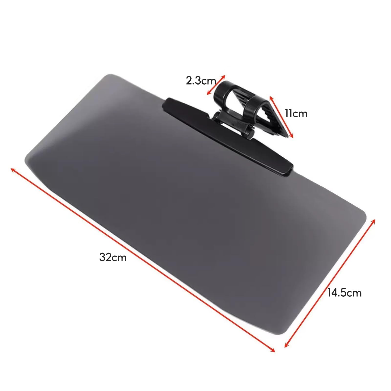 Extension de pare-soleil universelle à clip pour voiture - 32 cm - Anti-reflet - Avec protection polarisée - Pour conducteur ou passager - Noir