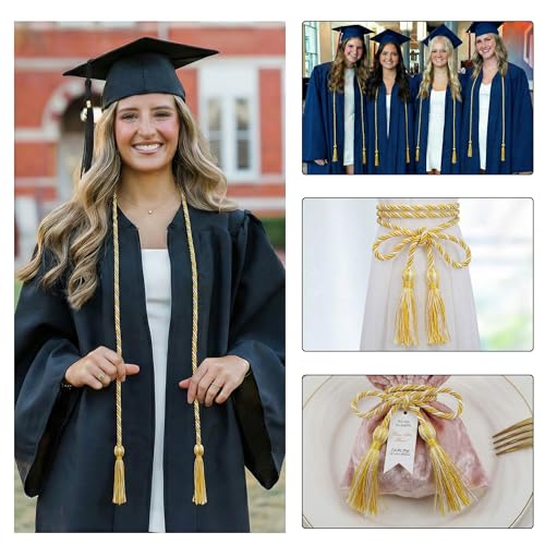 Image of GraduationMall Graduation Honor Cord 68 inch GoldWhite