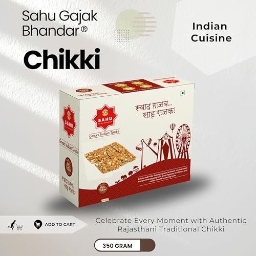 Image of SAHU GAJAK BHANDAR Peanut Chikki 350g| Jaggery Peanut Chikk | Groundnut Jaggery, Mungfali Gajak, Traditional Indian Sweet Bar