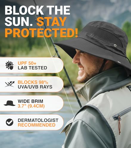 Image of GearTOP Safari Hat for Men Sun Hats for Women UV Protection UPF 50+ Fishing, Gardening, Hiking Hat (22-23 1 /2 inch)