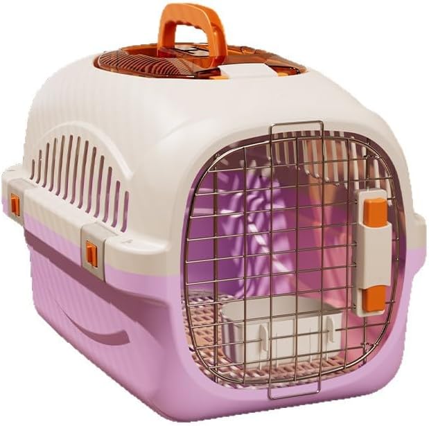 Cat Carrier Airline Approved, Portable Pet Travel Crate with Anti-Stress Design for Cats & Small Dogs, Car Safe Kennel with Top Window (Purple)