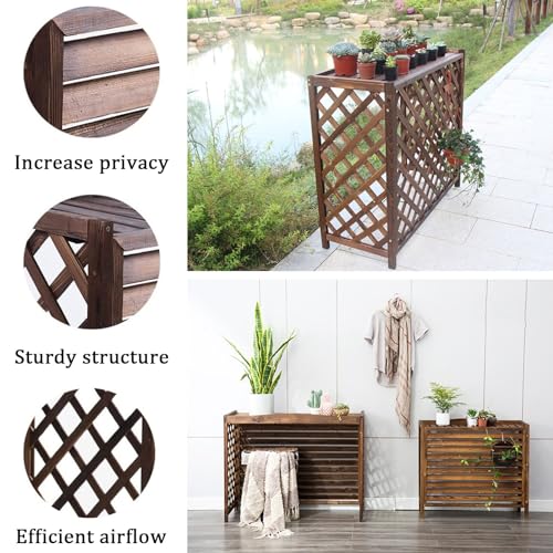Couverture de climatisation en bois pour cacher un moteur extérieur - 5