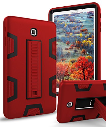 TIANLI for Samsung Galaxy Tab S2 8.0 Case Anti-Fingerprint Anti-Scratch Shockproof Hybrid Hard Kickstand Cover,Red Black