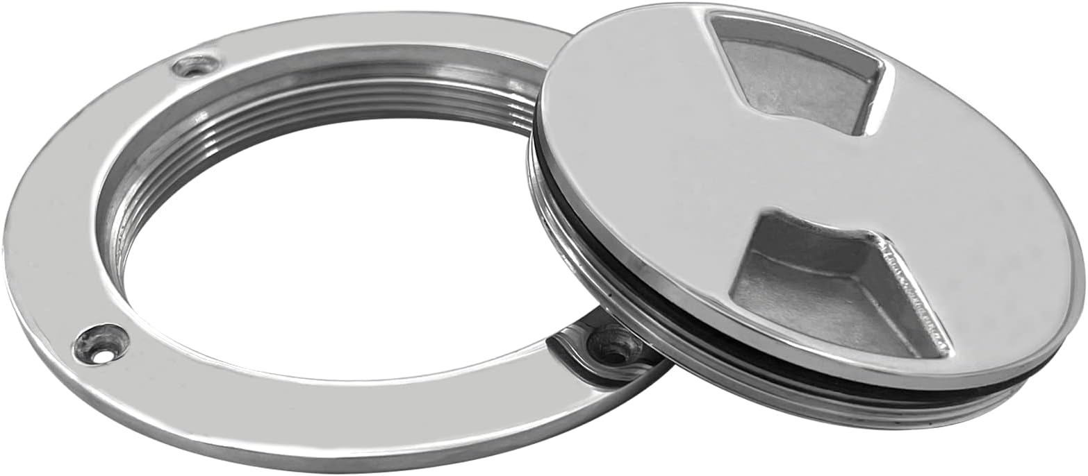 ISURE MARINE 4 inch Hatch 316 Stainless Steel Round Non Slip Inspection Hatch Deck Plate with Detachable Cover for Marine Boat Yacht
