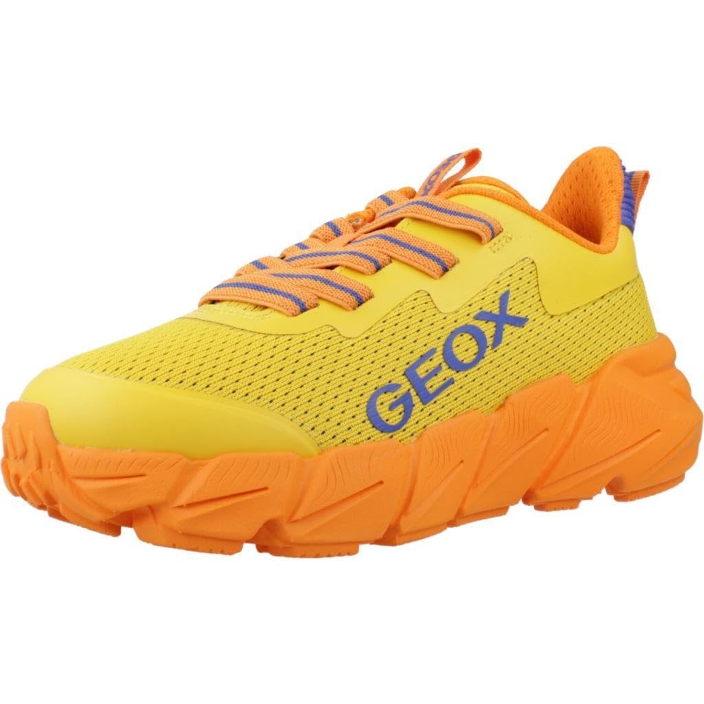 Geox J FLEXYPER Fast BOY Sneaker, Yellow/Orange, 12.5 UK
