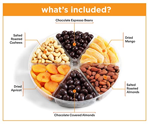 Gourmet-Holiday-Gift-Basket-Chocolate-Nuts-and-Dried-Fruit-Large-Gift-Tray-6-Pt-by-Its-Delish--New-Year-Valentines-Fathers-Mothers-Day-Anniversary-Family-Parties-Birthday-Gift-Box-Vegan-Kosher