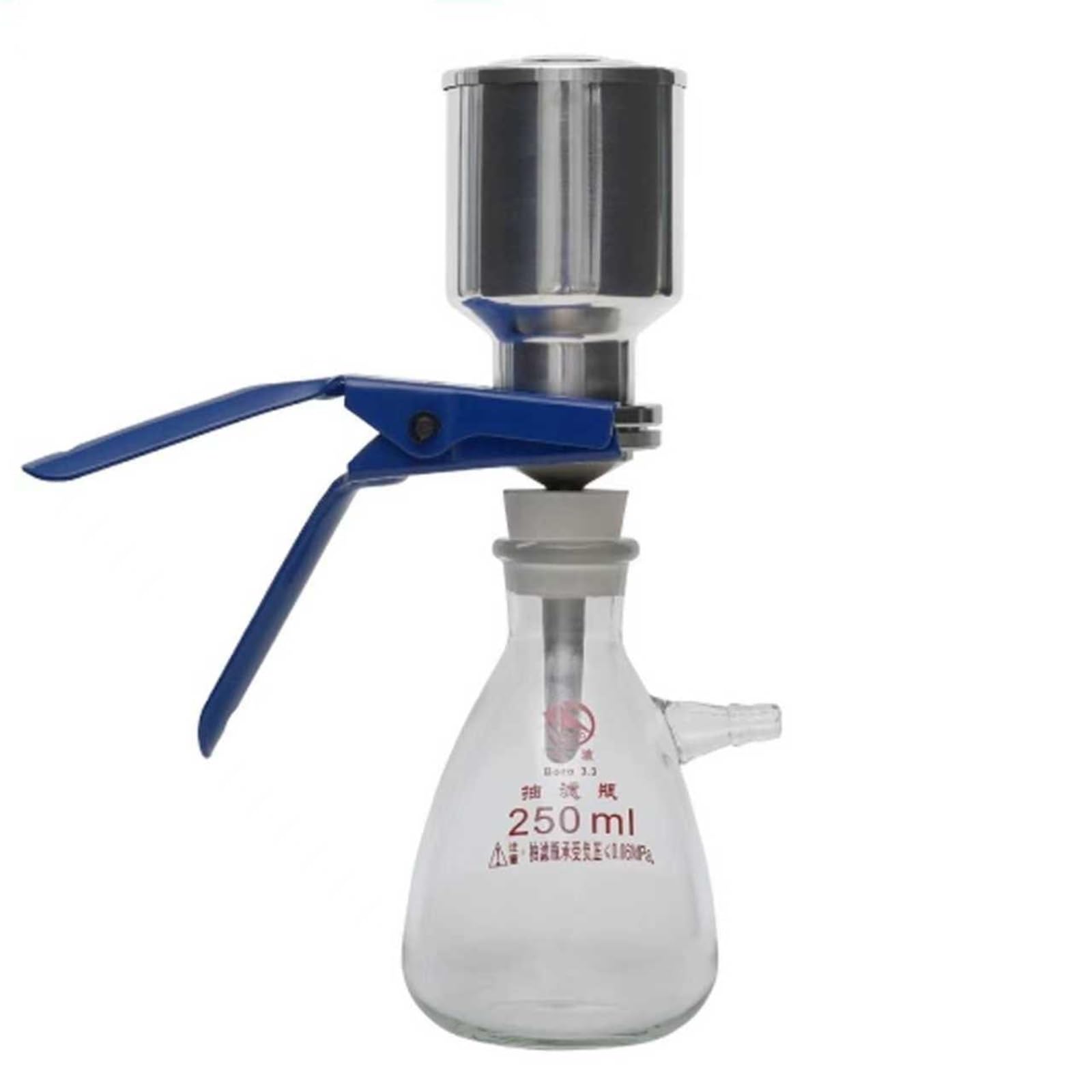 Equipo De Filtración Al Vacío For Laboratorio, Kit De Filtro De Acero Inoxidable Con Matraz De 250 Ml/500 Ml/1000 Ml Y Membrana De 50 Mm De Diámetro.(250ml)