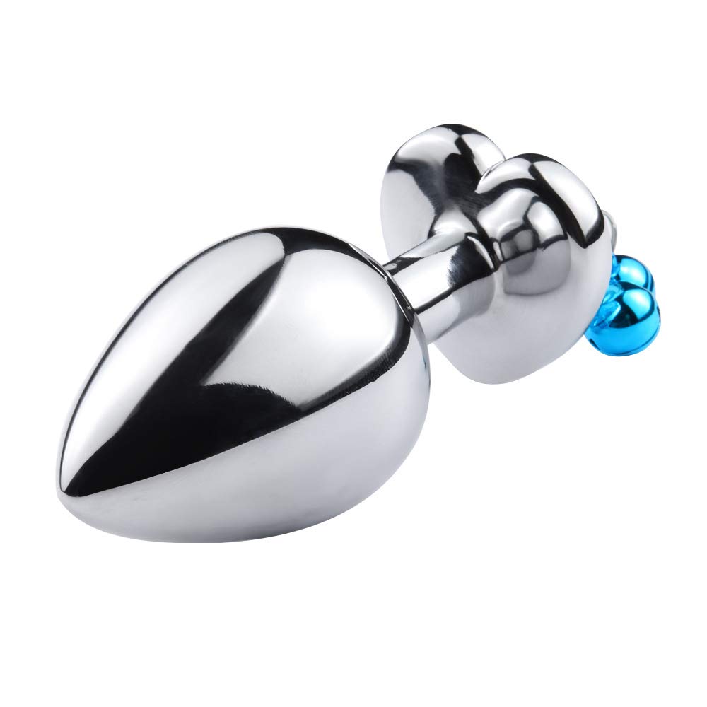 3 Pcs Metal Anal Butt Plug Toys Heart Shaped Bell Anal Trainer Jewelry Design Fetish Butt Plug Kit SM Adult Gay Anal Plugs Woman Men Sex Gifts Things for Beginners Couples ()