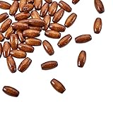 KISSITTY 200pcs 15mm Natural Wooden Oval Beads Coconut Brown Dyed Wood Loose Spacer Beads Charms Bead for DIY Craft Jewelry Making