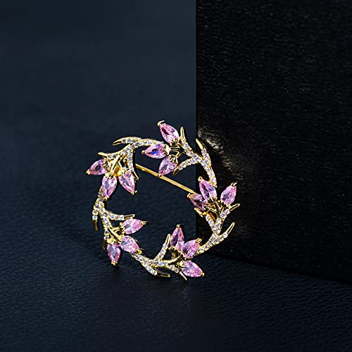 Image of Wreath Brooch Pin Corsage, Sweater Dress Shawl Classy Jewelry Accessory Decor for Wedding Birthday Party Christmas Gift (Style 3)