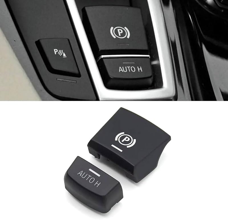 Capas de botões do freio de estacionamento eletrônico Goodithy para BMW Série F – 2 unidades