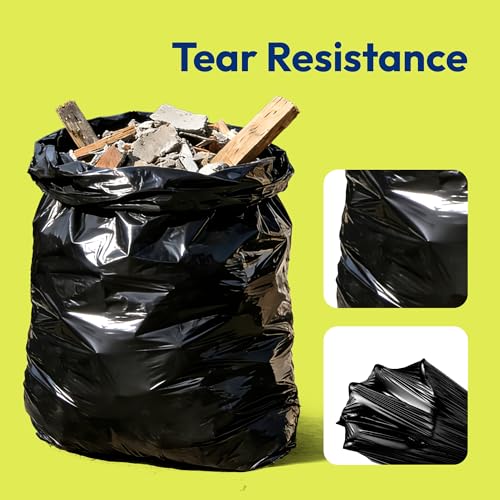 Image of Heavy Duty Trash Bags 33 Gallon 30 Count, 1.0 Mil, Strong Black Garbage Bags, Leakproof Star Seal for Construction, Yard, Demolition Debris