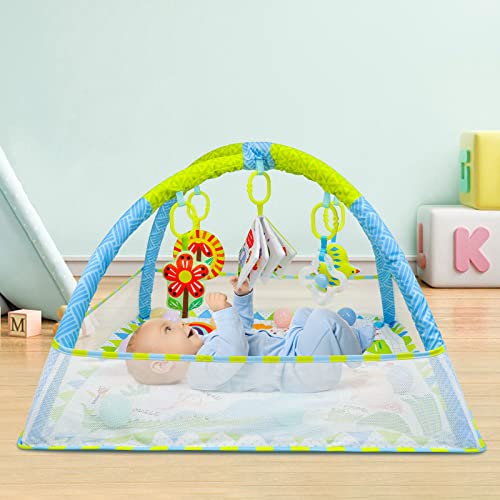 Dr.Rapeti Baby Play Mat, Baby Play Gym, Playmats & Floor Gyms, Infant Activity Gym Mat, Speelmat met Speelboog, Afneembare Spiegel, Zacht Boek en Ballen Speelgoed, Dikke Niet Giftige Speelmatten - Afbeelding 8