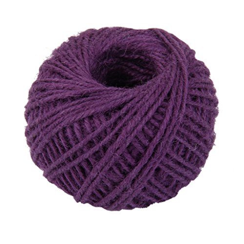 Laat Hemp Rope Cord Twine DIY Gift Decorating DIY Gardening Hand Wedding Scrapbooking 50 Metres, Hemp Rope, purple, 2mmx 50m