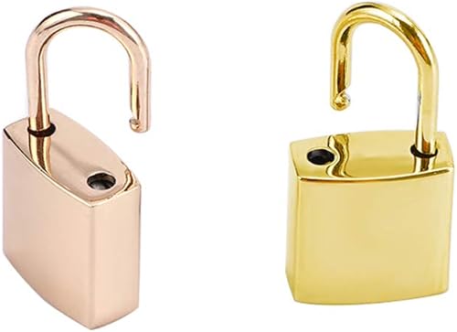 Miniatura 3 de Mini cerradura de metal - Candado de repuesto de zinc con llaves, espejo brillante (dorado)