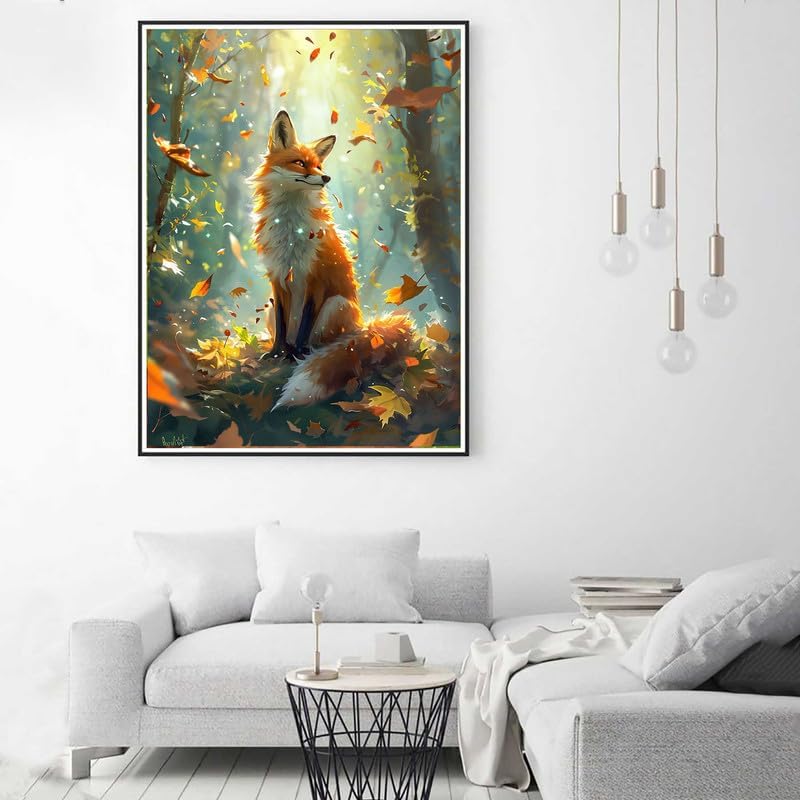 Zariocy Kit Diamond Painting 5D Volpe | 30x40 Cm | Fai Da Te Con Diamanti Rotondi | Tela HD - 3