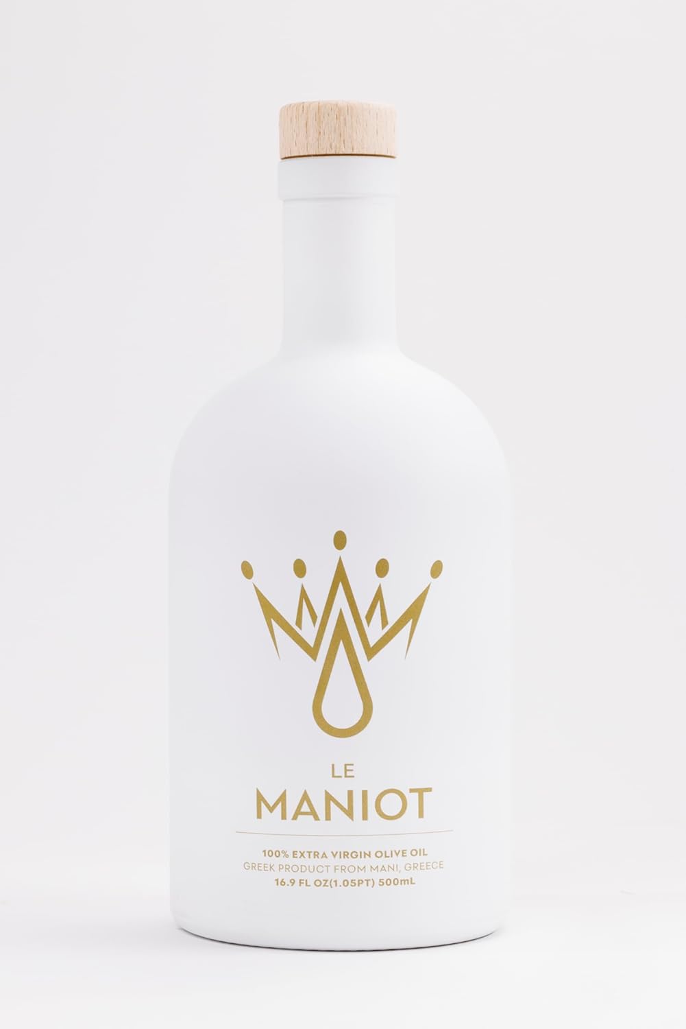 Le Maniot Extra Virgin Olive Oil, 500mL, Glass Bottle, Family-Owned, Complex Robust Flavor, Cold Extracted, Koroneiki Olives