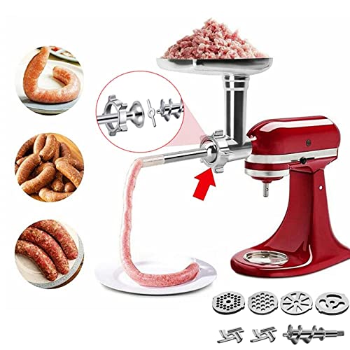Homyl Acessório para moedor de carne adequado para Kitchen Aid, moedor de carne, enchedor de linguiç