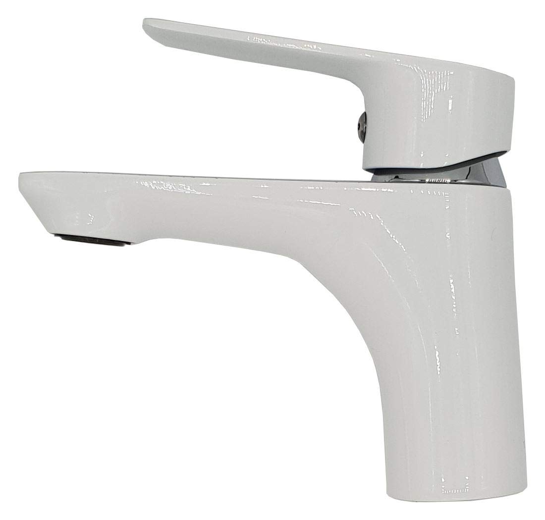Invena White/chrome Bathroom Sink Elegant Standing Mixer Tap Single Lever Tap from B&Q