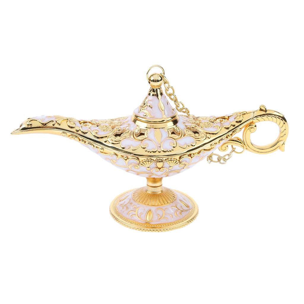 Shiny Vintage Metal Aladdin Genie Light Lamp Tabletop Accent Gold-White | Signs & Déco Furniture, Restaurant Catering-image-3