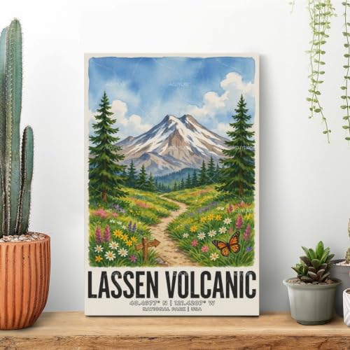 Décoration esthétique de bureau avec le poster volcanique Lassen - 3