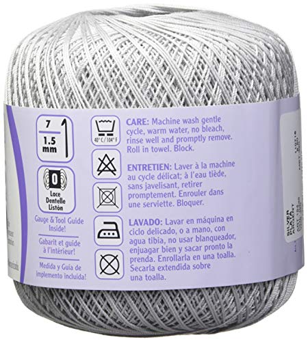 Image of Coats Crochet 154-435 Aunt Lydia's Crochet, Cotton Classic Size 10, Silver