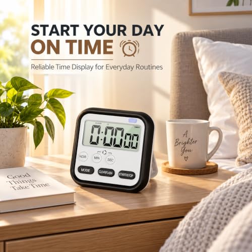 Image of PulGos Digital Clock for Study Kitchen |Multi-Function Large LCD Countdown