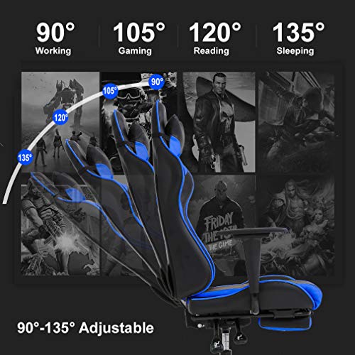 image for BestOffice Gaming Chair Office Chair Desk Chair Massage PU Leather Rec