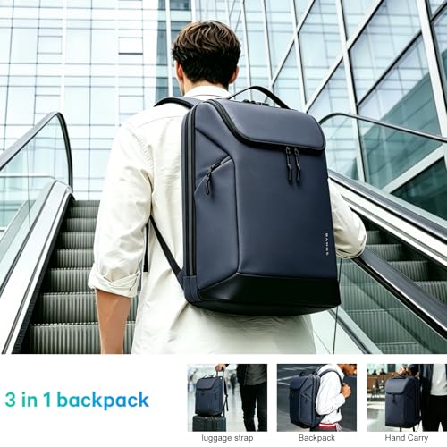 Image of FUTURE AESTHETICS Business Commute Backpack for Men and Women, Waterproof 15.6 Inch Laptop Backpack, Durable Flight-Approved Travel Backpack for Work, Blue