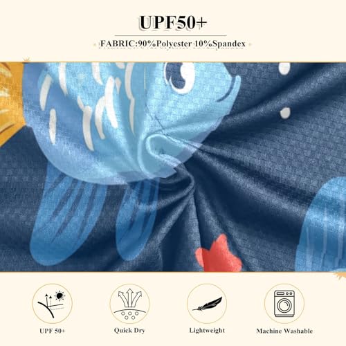 Cute Colorful Fish Boys Rash Guard Long Sleeve UPF 50+ Boys Swim Shirt Quick Dry Shirt for 3-12 Years4