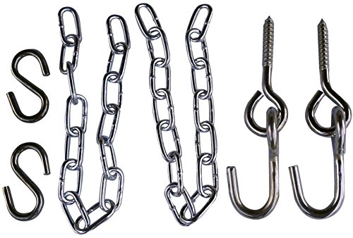 Vivere Steel Chain Hanging Kit for Hammocks - Includes 2 Chains, 2 Hooks and 2 Hanging Bolts