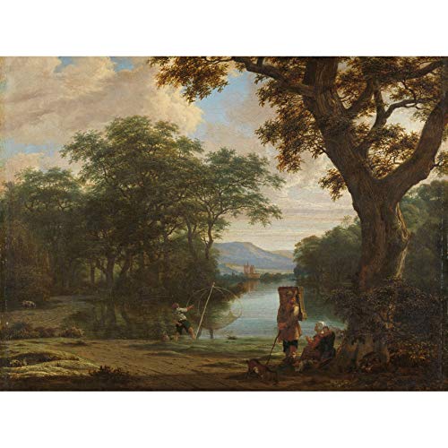 Artery8 Van Der Haagen Landscape Fisherman Square Net Unframed Wall Art Print Poster Home Decor Premium