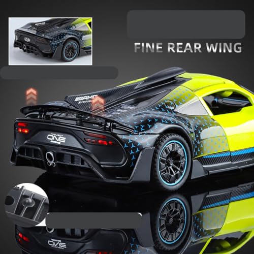 Image of Mashes Mercedes AMG One Diecast Metal Car Toy 1:32 Scale with Openable Doors, Pull Back Action, Light & Sound, Detailed Sports Car Model for Kids & Collectors