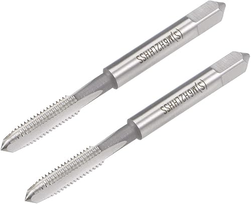 uxcell Macho métrico para máquina izquierda M6 rosca 1 paso H2 precisión 3 flautas acero de alta velocidad 2 unids