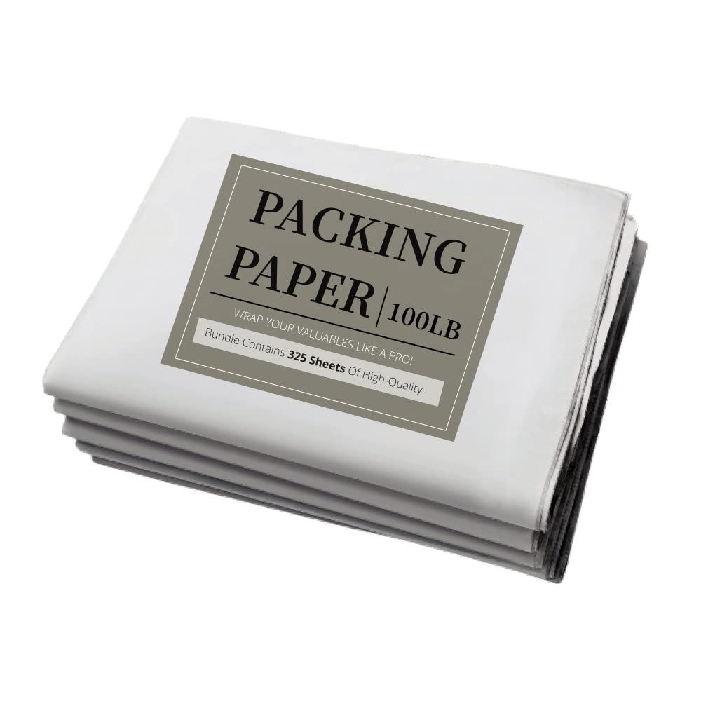 Packing Paper Sheets for Moving, Cheap wrapping Moving Boxes - 100 Pounds -3200 Sheets of Newsprint Paper - Must Have in Your Moving Supplies - 24"x36" - Made in USA