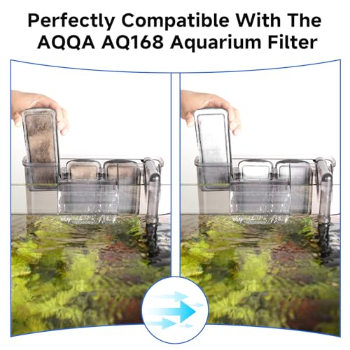Image of AQQA 12 Packs Aquarium Filter Cartridges with Activated Carbon - Remplacement Fish Tank Filters Cotton