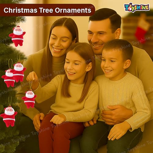Image of Toyshine 6 Pc Cute Mini Santa Claus Christmas Tree Hanging Decorations Xmas Tree Ornaments Santa Claus Toy Doll for Kids & Christmas Decor