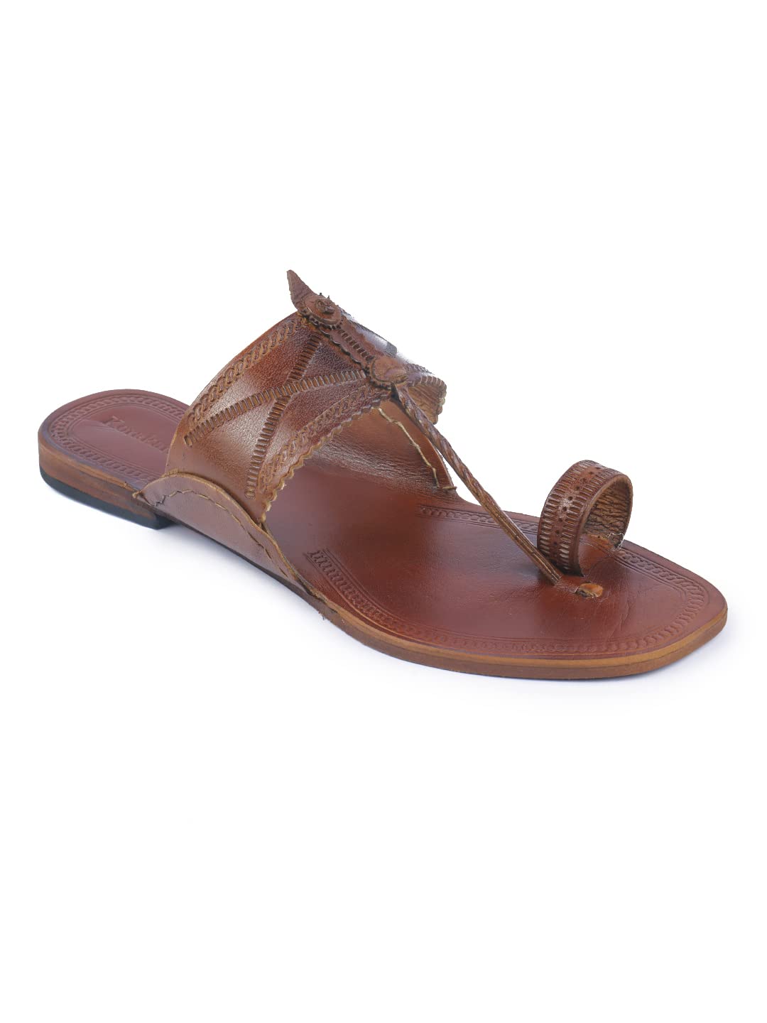 KORAKARI Mens Kolhapuri Chappal Tan Leather Handcrafted Sandal Smooth and Comfortable Flip Flops Slipper Stylish Anti Slip Design Traditional Footwear (UK-11) (B0BRL2W2S4) Amazon Price History, Amazon Price Tracker