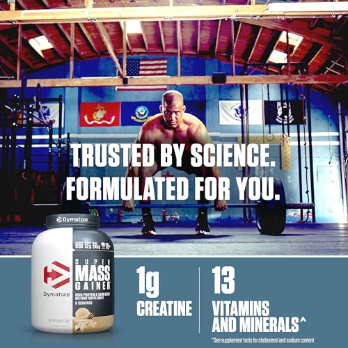 Dymatize Super Mass Gainer Protein Powder, Gourmet Vanilla, 52g Protein, 1g Creatine, 1280 Calories, 10.7g BCAAs, 245g Carbs, Contains Whey Protein Powder, Isolate, and Casein (8 Servings) - Image 4