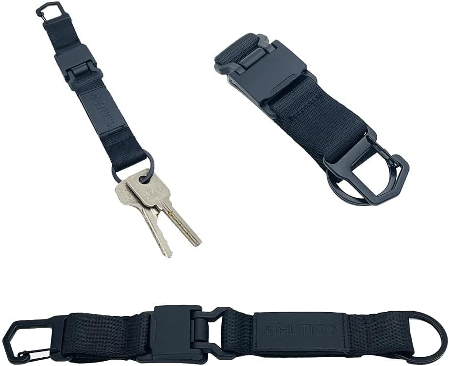 Hautico Tactical Belt with Magnetic Quick Release Buckle, Fidlock Belt, Adjustable (Detachable Keychain, One Size Fits All)