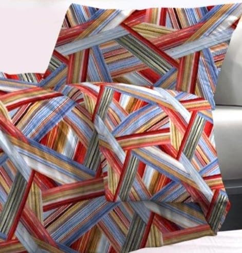 Set Lenzuola Completo Mano Percalle di Cotone 100% Italiano Matrimoniale tessuto con effetto setato (Otty-2)