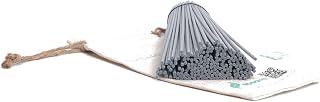 Resafy Reed Diffuser Sticks, Jecnovo Pack of 100 Fiber Sticks with Handmade Linen Bag, Safe and Non-Toxic, 9 Inches Long 3mm Diameter Aromatherapy Diffusers for Home, Spa and Office(Grey)