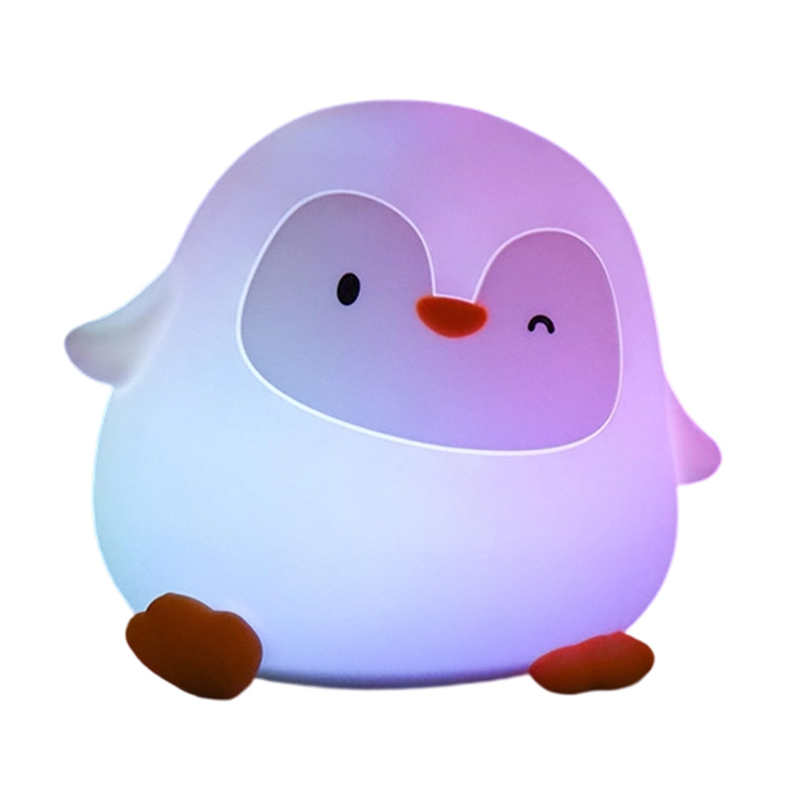 Gkyqve Changeable Led Rechargeable Cartoon Penguins Lamp Children Bedside Lamps Silicone Night Light Dimmable Lights Silicone Light