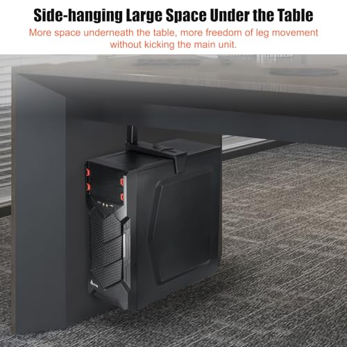 Heavy Duty Under Desk PC Mount, 66 lbs Load Capacity, Adjustable CPU Holder 100-480mm Height, Full Steel Construction, Fits Most Computer Towers, Space Saving Black Under Desk Computer Mount by Fuerdich - Image 6